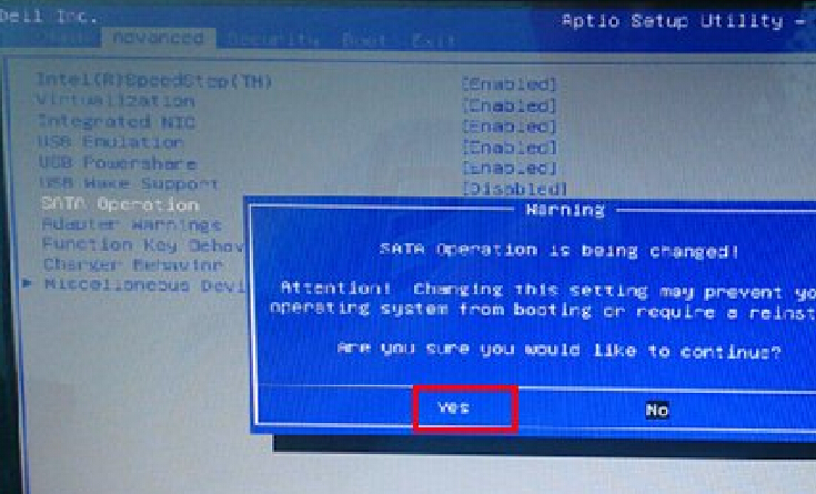 戴爾筆記本bios設(shè)置硬盤(pán)模式為AHCI教程
