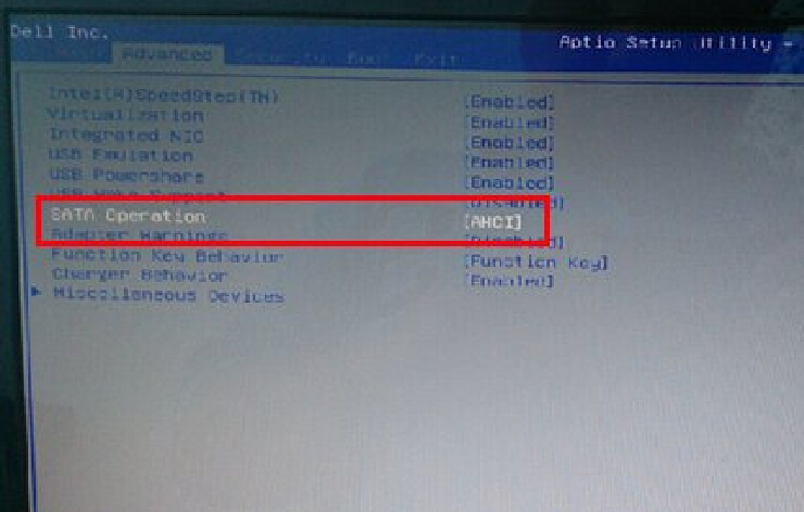 戴爾筆記本bios設(shè)置硬盤(pán)模式為AHCI教程