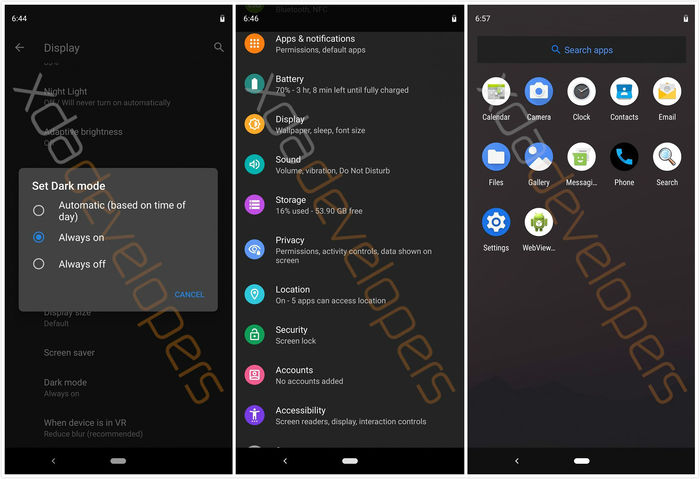 安卓10.0加入全局黑暗模式與桌面UI
